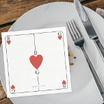 Monogram harten spelen Kaart bruiloft Servet<br><div class="desc">Een uniek monogram harten spelen kaart stijl bruiloft ontwerp. Een indrukwekkend ontwerp dat elementen gebruikt van speelkaarten tot creëer en een uniek ontwerp voor bruidsbriefpapier. Een elegante rode hart bruiloft paar monogram. Een van een soort speelkaart bruiloft servet ontwerp met moderne elementen. Overeenkomende bruiloft uitnodigingen en andere briefpapier items zijn...</div>