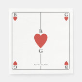 Monogram harten spelen Kaart bruiloft Servet (Voorkant)