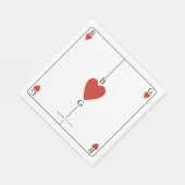 Monogram harten spelen Kaart bruiloft Servet (Hoek)