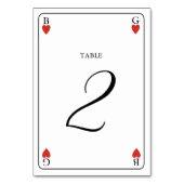 Monogram harten spelen Kaart bruiloft tafel nummer (Achterkant)