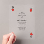 Monogram harten spelen Kaart bruiloft uitnodiging (Insitu (Draagbaar))