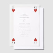 Monogram harten spelen Kaart bruiloft uitnodiging (Offset)