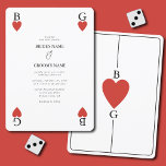Monogram harten spelen Kaart bruiloft uitnodiging<br><div class="desc">Een uniek monogram harten spelen kaart stijl bruiloft ontwerp. Een indrukwekkend ontwerp dat elementen gebruikt van speelkaarten tot creëer en een uniek ontwerp voor bruidsbriefpapier. Een elegante rode hart bruiloft paar monogram. Een een van een soort speelkaart bruiloft uitnodiging ontwerp met moderne elementen. Overeenkomende bruidsartikelen en andere bruidsuitnodigingsformaten zijn ook...</div>