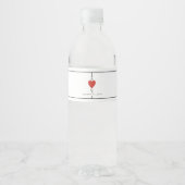 Monogram harten spelen Kaart bruiloft Waterfles Etiket (Voorkant)