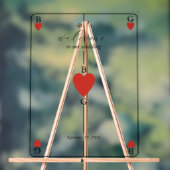 Monogram harten spelen Kaart bruiloft welkom teken Acryl Bord (Neutraal)