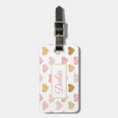 Monogram hartenpatroon bagagelabel (Voorkant verticaal)