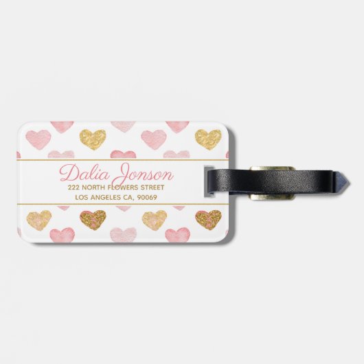 Monogram hartenpatroon bagagelabel (Achterkant horizontaal)