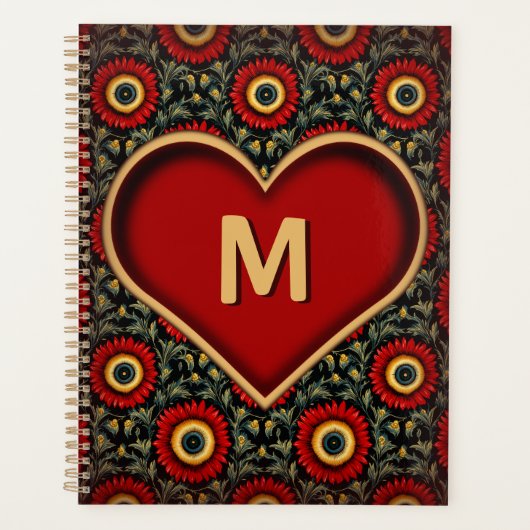  Monogram Hartplanner met Aangepast Initiaal Planner (Voorkant)