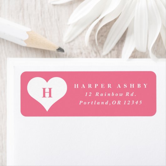 Monogram Hartroze retouradres Etiket (Insitu)