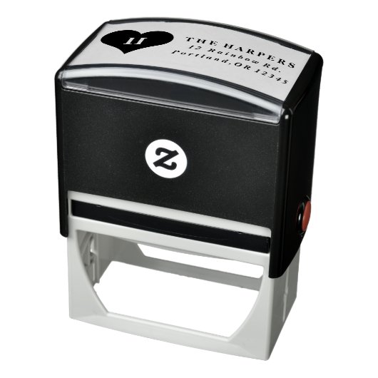 Monogram hartterugkeer Adres Zelfinktende Stempel (Product)