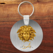 Monogram Haute Couture Gouden Medusa Masker Zilver Sleutelhanger (Achterkant)