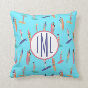Monogram Hawaiian Surfer Sierkussen