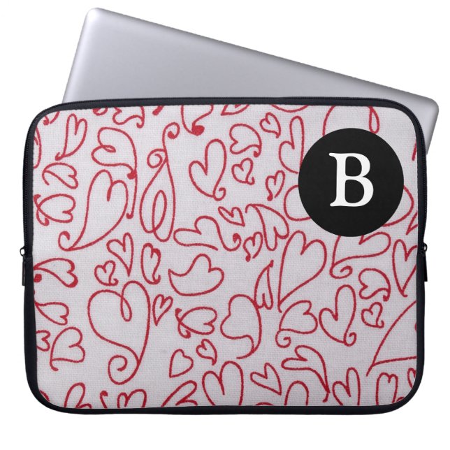 Monogram Heart Laptop Sleeve (Voorkant)