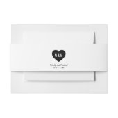 Monogram Heart Modern Wedding Uitnodigingen Wikkel (Voorkant Voorbeeld)