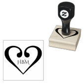 Monogram Heart Rubberstempel (Gestempeld)