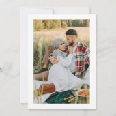 Monogram Heart Script Photo Wedding  Bedankkaart (Achterkant)