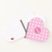 Monogram Heart Shaped Notebook: Roze witte harten Notitieboek (Binnen)