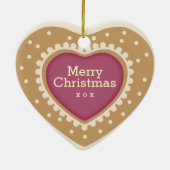 Monogram Heart Sugar Cookie Keramisch Ornament (Achterkant)