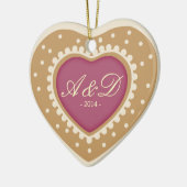 Monogram Heart Sugar Cookie Keramisch Ornament (Links)