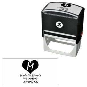 Monogram Heart Zelfinktende Stempel