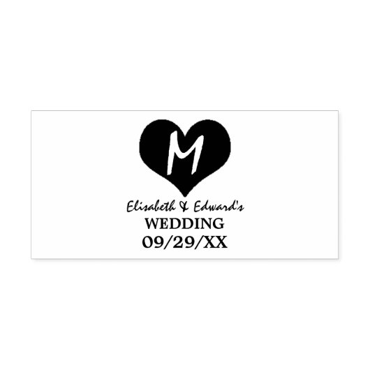Monogram Heart Zelfinktende Stempel (Design)