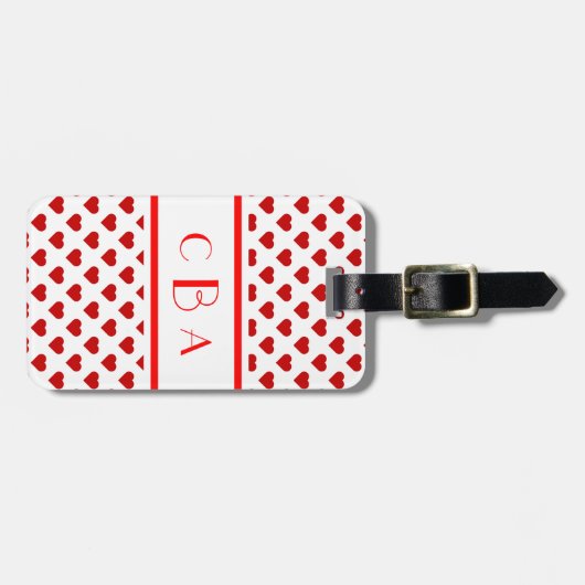 Monogram Hearts Bagagelabel (Voorkant horizontaal)