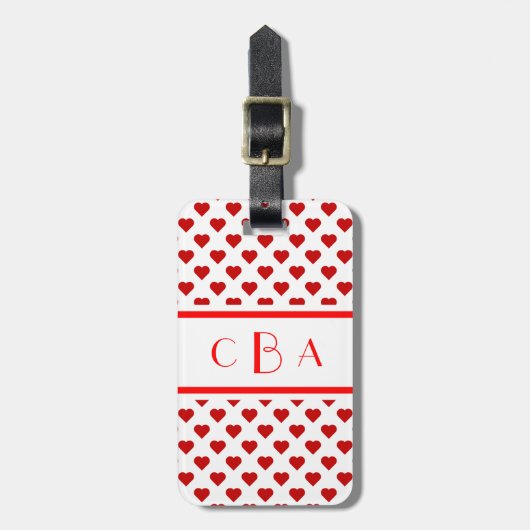 Monogram Hearts Bagagelabel (Voorkant verticaal)