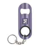 Monogram heather paarse strepen sleutelhanger flessenopener (Voorkant)