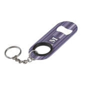 Monogram heather paarse strepen sleutelhanger flessenopener (Voorkant Gekanteld)