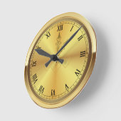 Monogram hedendaags goud ronde klok (Hoek)