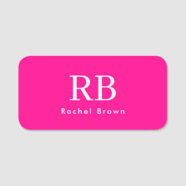 Monogram Heet Roze Elegant Vrouwelijk Minimalist Naamplaatje