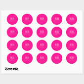 Monogram Heet Roze Elegant Vrouwelijk Minimalist Ronde Sticker (Vel)