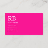 Monogram Heet Roze Elegant Vrouwelijk Minimalist Visitekaartje (Achterkant)