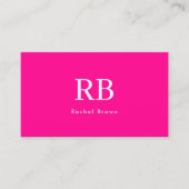 Monogram Heet Roze Elegant Vrouwelijk Minimalist Visitekaartje (Voorkant)