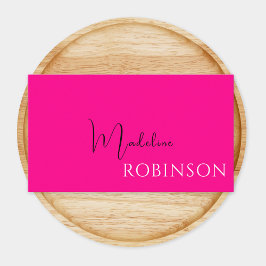 Monogram Heet Roze Elegant Vrouwelijk Minimalist Visitekaartje