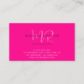 Monogram Heet Roze Elegant Vrouwelijk Minimalist Visitekaartje (Achterkant)
