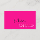 Monogram Heet Roze Elegant Vrouwelijk Minimalist Visitekaartje (Voorkant)