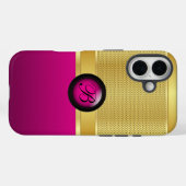 Monogram Heet Roze en Goud Netwerk Case-Mate iPhone Case (Achterkant (horizontaal))