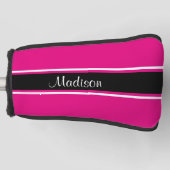 Monogram heet zwart Stripe Manuscript Golfheadcover (Voorkant)