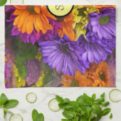 Monogram helder bloemendesserviette handdoek (Gevouwen)