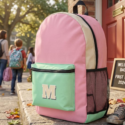 Monogram helder eerste meer kleuren bedrukte rugzak