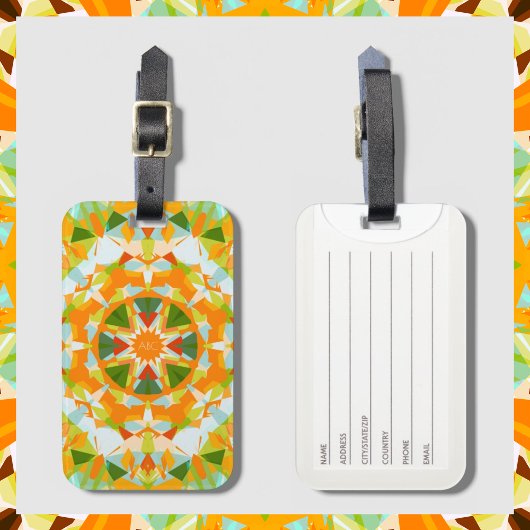 Monogram Helder Sinaasappel Groen Magische Ster Me Bagagelabel