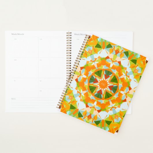 Monogram Helder Sinaasappel Groene Ster Terug naar Planner (Display)