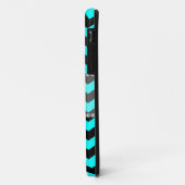 Monogram heldere aqua en zwarte chevrons Case-Mate iPhone case (Achterkant/links)