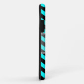 Monogram heldere aqua en zwarte chevrons Case-Mate iPhone case (Achterkant/rechts)