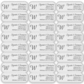 Monogram Heldere Retouradres Aangepast Transparant Sticker (Voorkant)