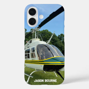 Monogram Helikopter Foto, Cool & Stijlvolle Luchtv iPhone 16 Hoesje