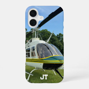 Monogram Helikopter Foto, Cool & Stijlvolle Luchtv iPhone 16 Hoesje
