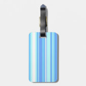 Monogram hemelblauwe strepen bagagelabel (Achterkant verticaal)