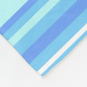 Monogram hemelblauwe strepen fleece deken (Hoek)